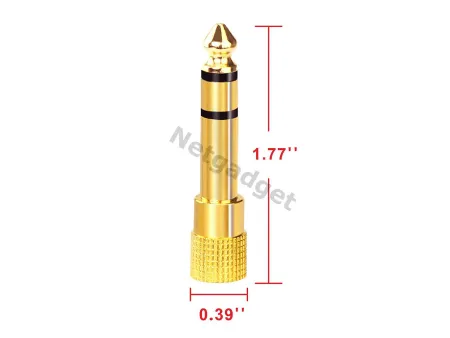 Fiche adaptateur plaqué or 6.35 à 3.5mm - Netgadget